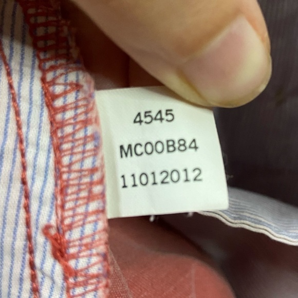 Peter Millar 100 Prima Cotton Sports Red Salmon Flat Front Soft Trouser Pants 36 - Picture 7 of 8